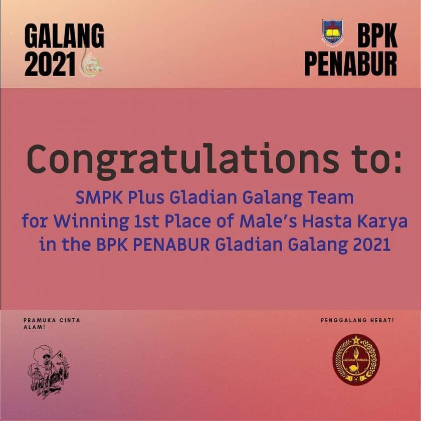 FINALLY WIN THE FIRST PLACE IN THE GLADIAN GALANG (HASTA KARYA)