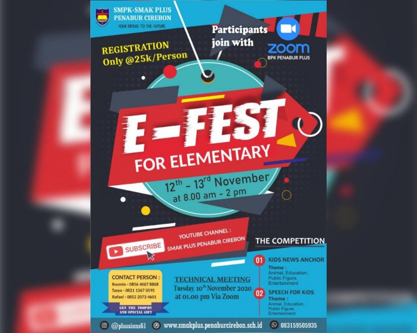E-FEST (ENGLISH FESTIVAL) 2020 FOR ELEMENTARY SCHOOL